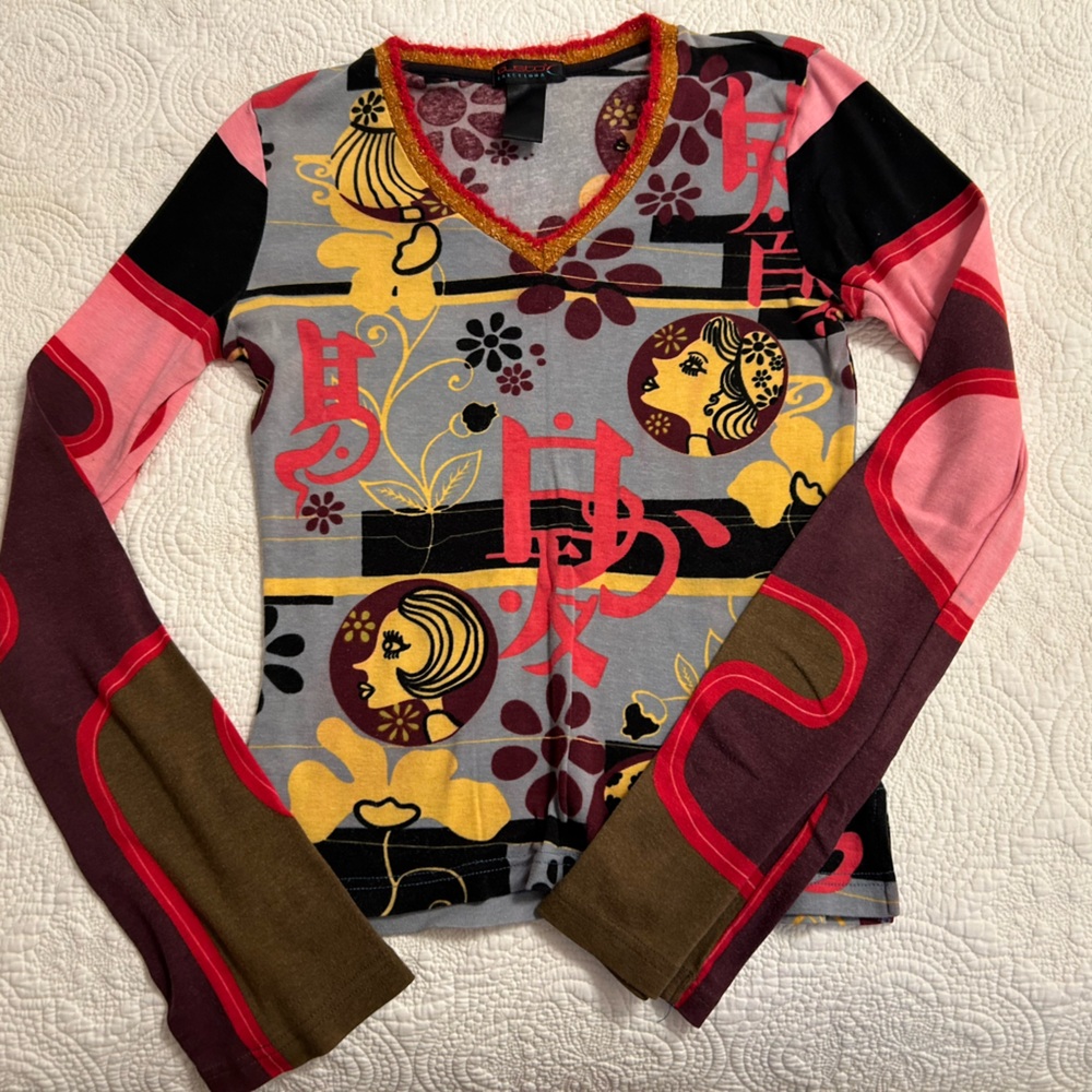 Custo Barcelona vintage shirt, bell sleeves